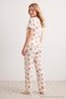 Ecru-Green Floral Baby Overlock Detailed Ribbed Knitted Pajama Set Thmaw27Pt00109 - 7