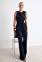 Mavi Kemerli Cep Detaylı Denim Yelek TWOSS26YE00026 - 2