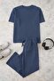Indigo Oversize/Geniş Kesim Dokulu Eşofman Takımı TMNSS25EM00010 - 5