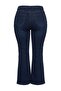 Özel Koleksiyon Koyu Mavi Yüksek Bel Nervürlü İspanyol Paça Büyük Beden Flare Jeans TBBAW26CJ00013 - 6
