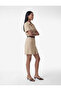 Modal Cupro Fabric Belted Pocket Detailed Short Sleeve Mini Shirt Dress - 2
