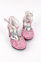 Pink Glitter Heeled Girl's Shoes