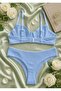 Blue Striped Cotton Fit Corded Fabric Sh Ribbed Knit Tyen Set - 2