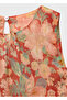 Floral Print Pleated Blouse - 8