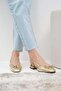 Bria Gold Color Open Back Women's Short Heeled Shoes - 4