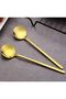 Gold Teaspoons Set of 6 Coffee Ice Cream Dessert Pastry Sugar Spoons - 2
