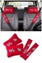 Tofaş Kartal Doğan Şahin Compatible Red Car Neck Pillow & Seat Belt Pad |   Embroidered Comfort Set