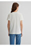 Butterfly Printed Ecru T-Shirt Semi Slim Fit / Semi Slim Fit 1613491-80194 - 4
