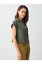 Ada Green Polo Collar Zipper Detailed Woven Blouse - 3