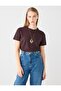 Bitter Brown Crew Neck Short Sleeve Modal Knitted T-Shirt