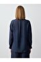 Navy Blue Relaxed Fit Long Sleeve Linen Blend Shirt - 5