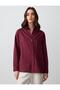 Burgundy 100% Linen Plain Cut Long Sleeve Woven Shirt