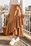 Ruffle Detailed Belted Skirt 1403 - Mink - 2