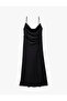 Slit Draped Button Degaje Neckline Jewel Long Dress - 4