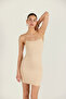 Spaghetti Strap Mini Dress Beige