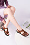 WOMEN'S TAN VELCRO WEDGE HEEL ORTHOPEDIC SANDALS