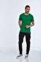 Sausage Collar Flamed Single Jersey Cotton Green T-Shirt - 3
