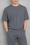Men's 2-Thread Oversize Tie-Waist Summer Short Sleeve Track Suit - 4