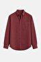 Modal fabric striped oversize shirt burgundy