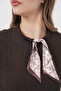 Women's Short Sleeve Scarf Knitted Blouse 981 - Brown - 6