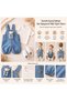Unisex Baby Teddy Bear Print Denim Salopet Jumpsuit T-Shirt Set-Summer 9-12-18 Months - 3