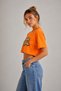 Women's Take It Easy Printed Raw Cut Crop T-Shirt 100% Cotton Comfortable Fit T-Shirt - Orange - 2