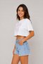 Women's Love Printed Crop T-Shirt Loose Fit T-Shirt - White - 2