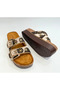 26Y216-2 Women's Stoned Two-Buckle Platform Sole Comfort Slippers - 6