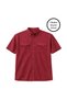 Men's Large Size Burgundy Double Pocket Short Sleeve Shirt 3Xl-4Xl-5Xl-6Xl-7Xl-8Xl - 5