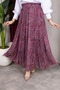 Asymmetrical Cut Ethnic Pattern Lined Tulle Hijab Skirt - 6