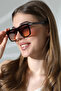 Women's uv400 brown square sunglasses 23042 c3 gradient lens - 3