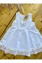 Girl's White Dress with Pompom - 6
