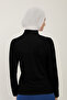 Women's Long Sleeve Half Turtleneck Combed Cotton Stretch Fabric Bodysuit - Black - 5
