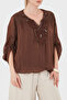 Oversize Guipure Detailed V-Neck Blouse Bluz 6909166 - 5
