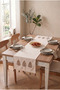 100% Cotton Linen Bohemian Punch Embroidered Table Runner – 40X 130 Elegant and Natural Tablecloth - 4