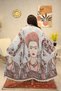 Muslin Kimono 100% Cotton Frida Patterned Jacquard Bathrobe Kaftan Dressing Gown