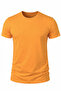 Mustard Yellow Men/Unisex Slim Fit Crew Neck Cotton Lycra Basic T-Shirt 1801131 - 4