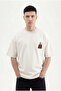 Men's Ethnic Figure Embroidered Interlock Oversize T-Shirt Space Gray - 2