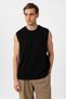 Black Relaxed Fit Men's Sleeveless T-Shirt