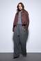 Brown Suede Look Bomber Women's Coat - 2