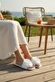 Flat Sole Women's Slippers with Stylish Flower Accessories - 4