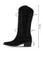 Black Suede Women's Heeled Boots 39Wc1533 - 4