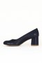 Navy Blue Leather Women's Heeled Shoes 01We5700 - 4