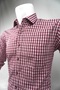 Burgundy Plaid Long Sleeve Cotton Pocket Casual Fit Premium Men's Shirt - 5