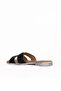 Black Leather Women's Flat Slippers 01Wq2015 - 4