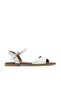 White Leather Women's Flat Sandals 01Wa5704