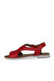 Red Leather Women's Flat Sandals 01We2301 - 3