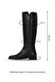 Black Leather Women's Flat Boots 33Wc12520 - 3