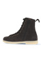 Brown Dark Suede Women's Flat Boots 01Wt3302 - 5