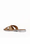 Beige Leather Women's Flat Slippers 01Wq2015 - 4